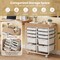 10 Drawer Rolling Storage Cart With Wheels Organizer MDF Top Metal Frame For Office Craft Supplies